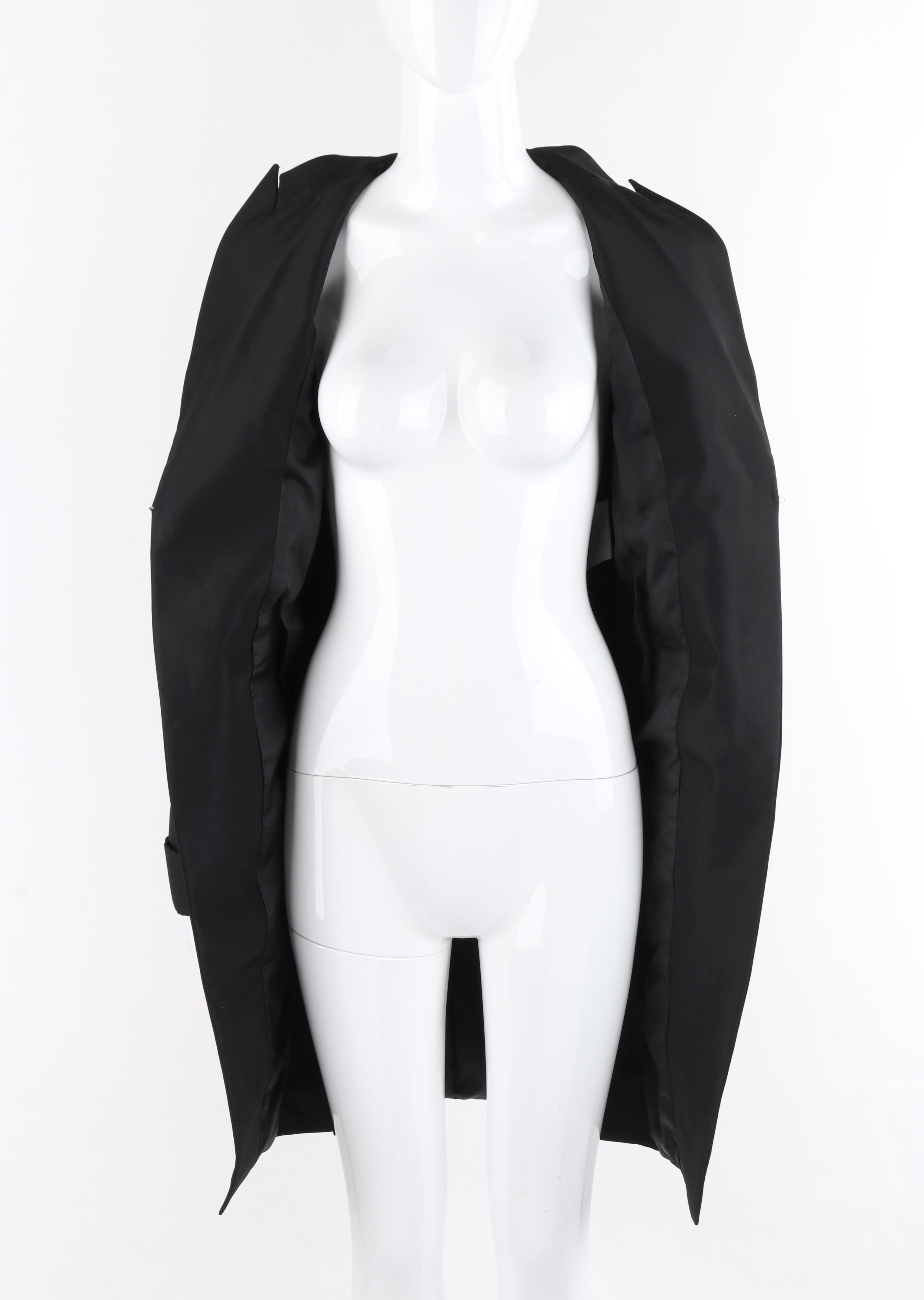 Women's ALEXANDER McQUEEN S/S 1997 “La Poupee” Black Single Closure Cutaway Dress Jacket For Sale