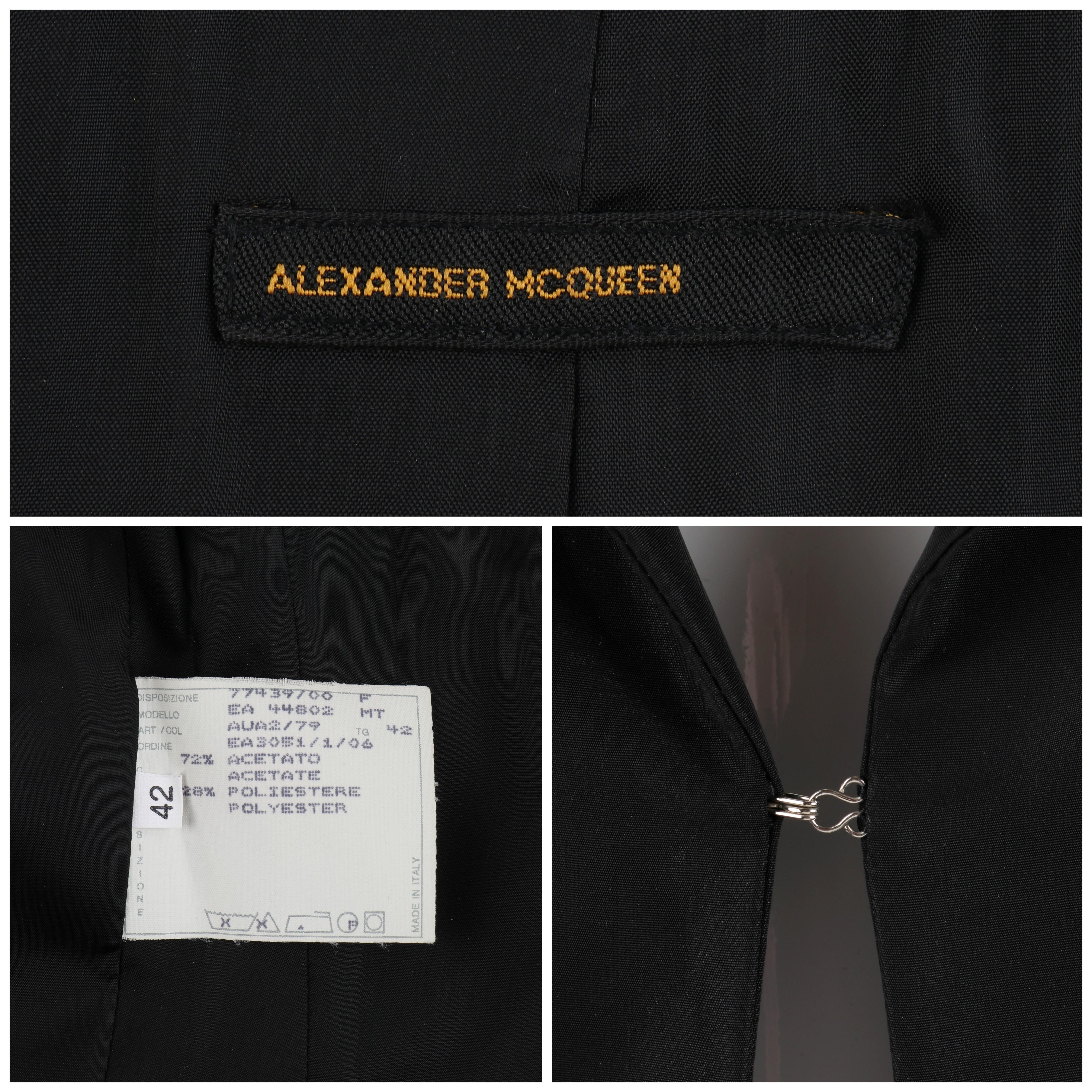 ALEXANDER McQUEEN S/S 1997 “La Poupee” Black Single Closure Cutaway Dress Jacket For Sale 2