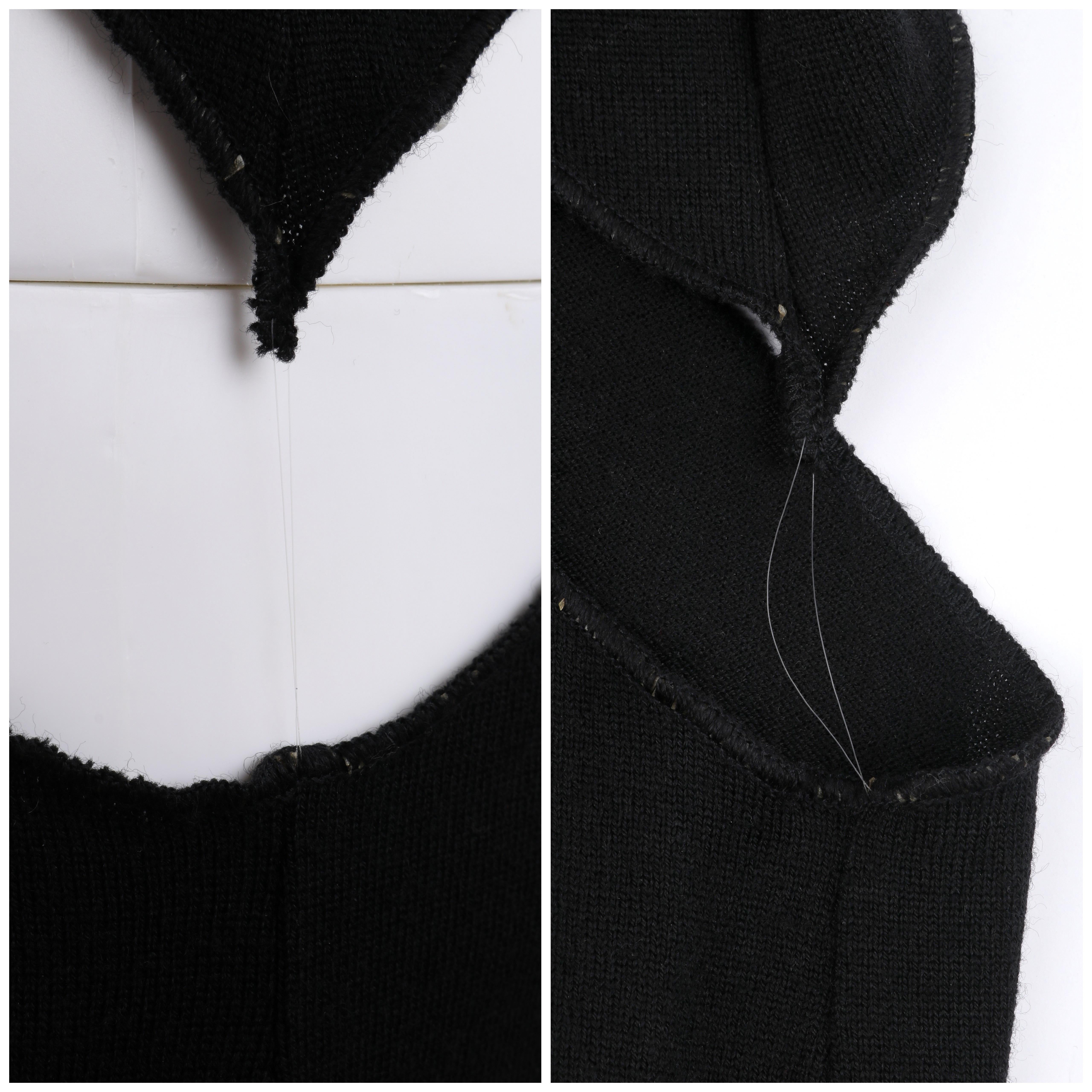 ALEXANDER McQUEEN S/S 1997 “La Poupée” Black Wool Illusion Cutout Cocktail Dress For Sale 4
