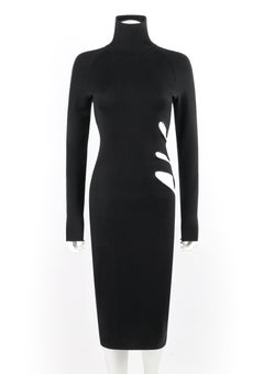 ALEXANDER McQUEEN S/S 1997 “La Poupée” Black Wool Illusion Cutout Cocktail Dress