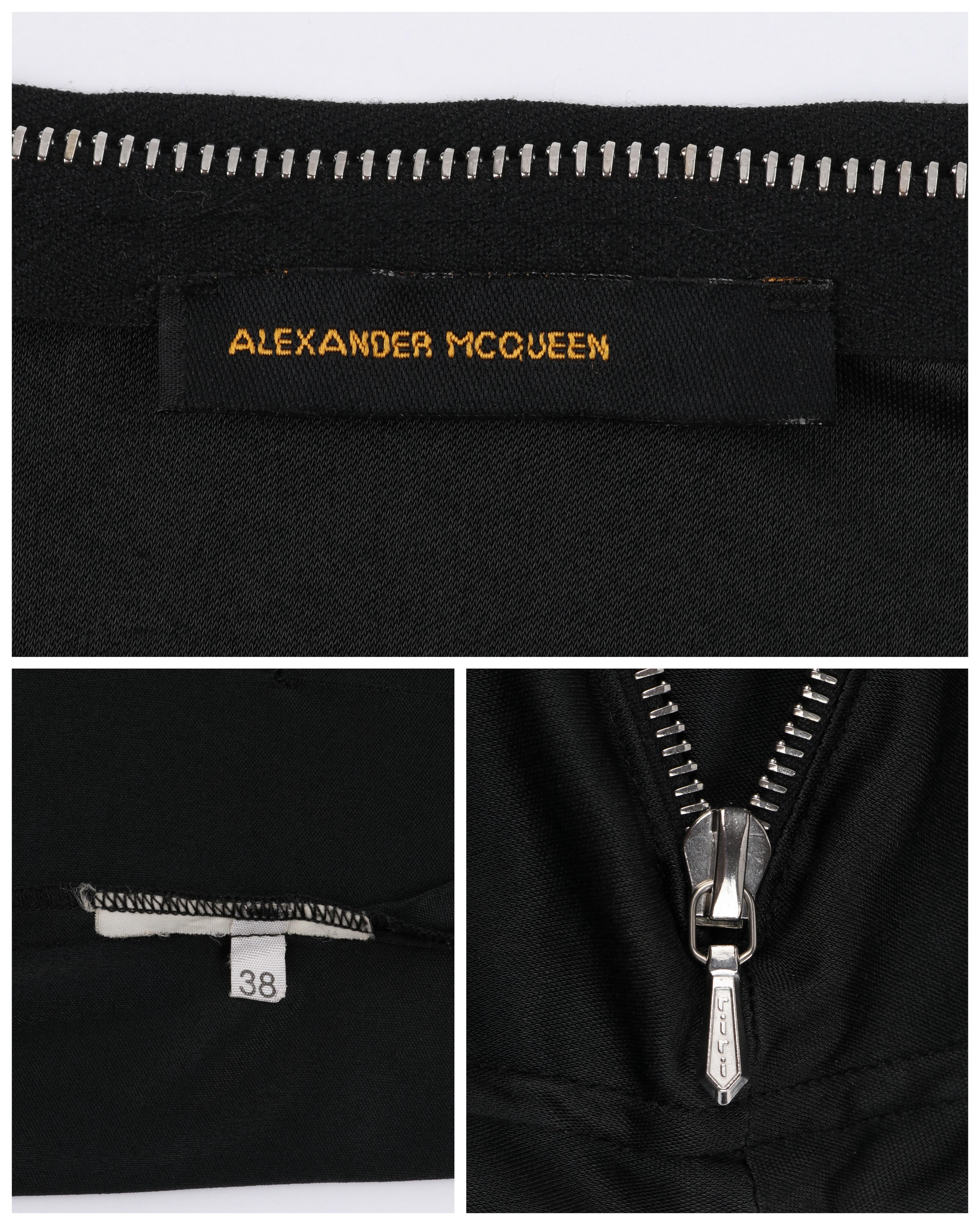 ALEXANDER McQUEEN S/S 1997 “La Poupée” Black Zipper Neck Extended Shoulder Shirt For Sale 1