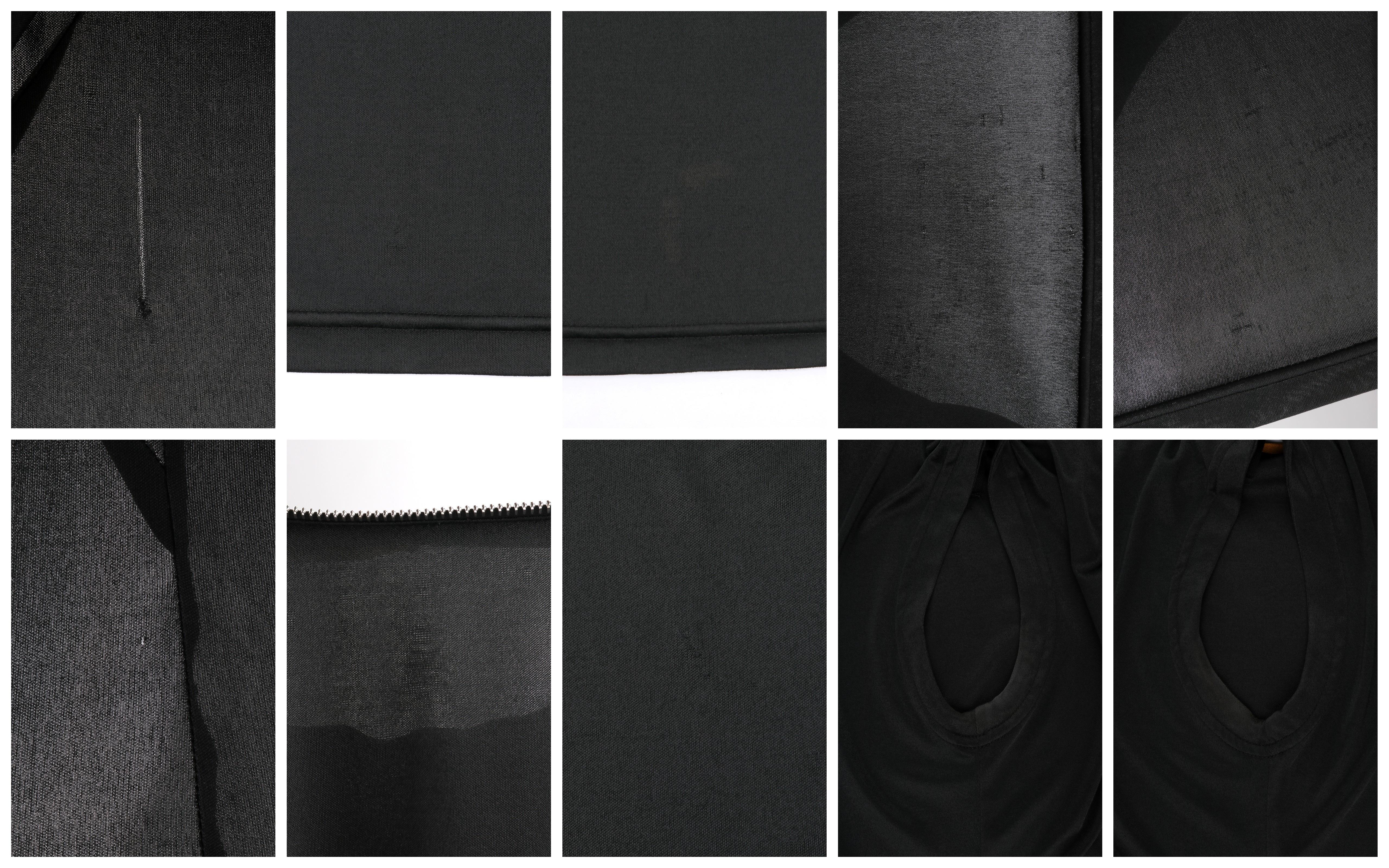 ALEXANDER McQUEEN S/S 1997 “La Poupée” Black Zipper Neck Extended Shoulder Shirt For Sale 2