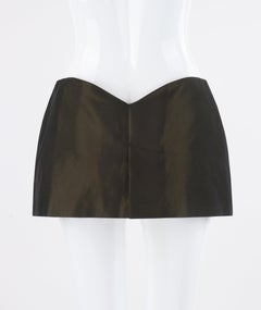 ALEXANDER McQUEEN S/S 1997 “La Poupee” Metallic Green Micro-Mini "Bumster" Skirt