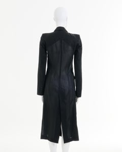 Alexander McQueen S/S 1998 'Golden Shower' Black cotton embroidered coat