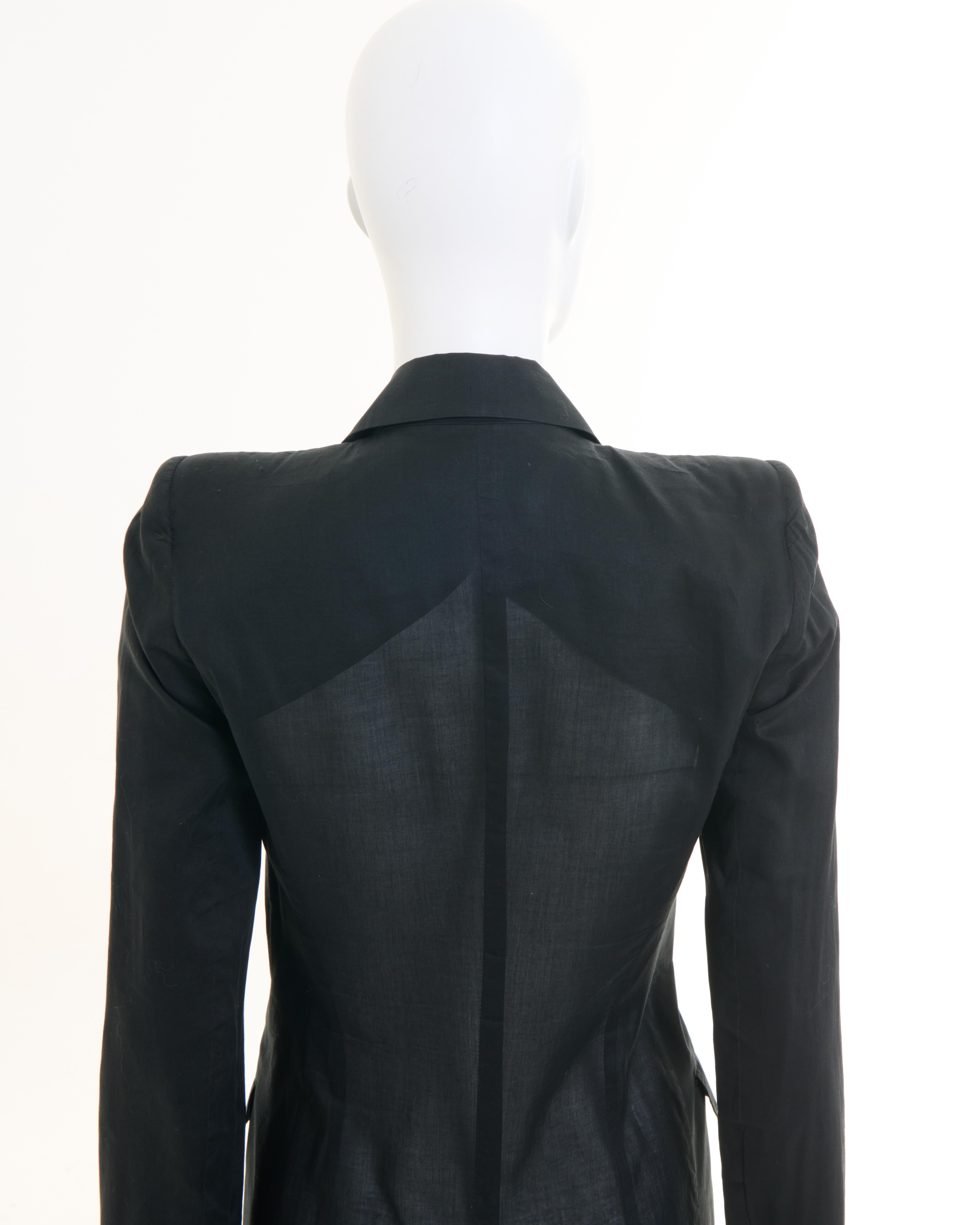 Alexander McQueen S/S 1998 ‘Golden Shower’ Black cotton embroidery coat 1