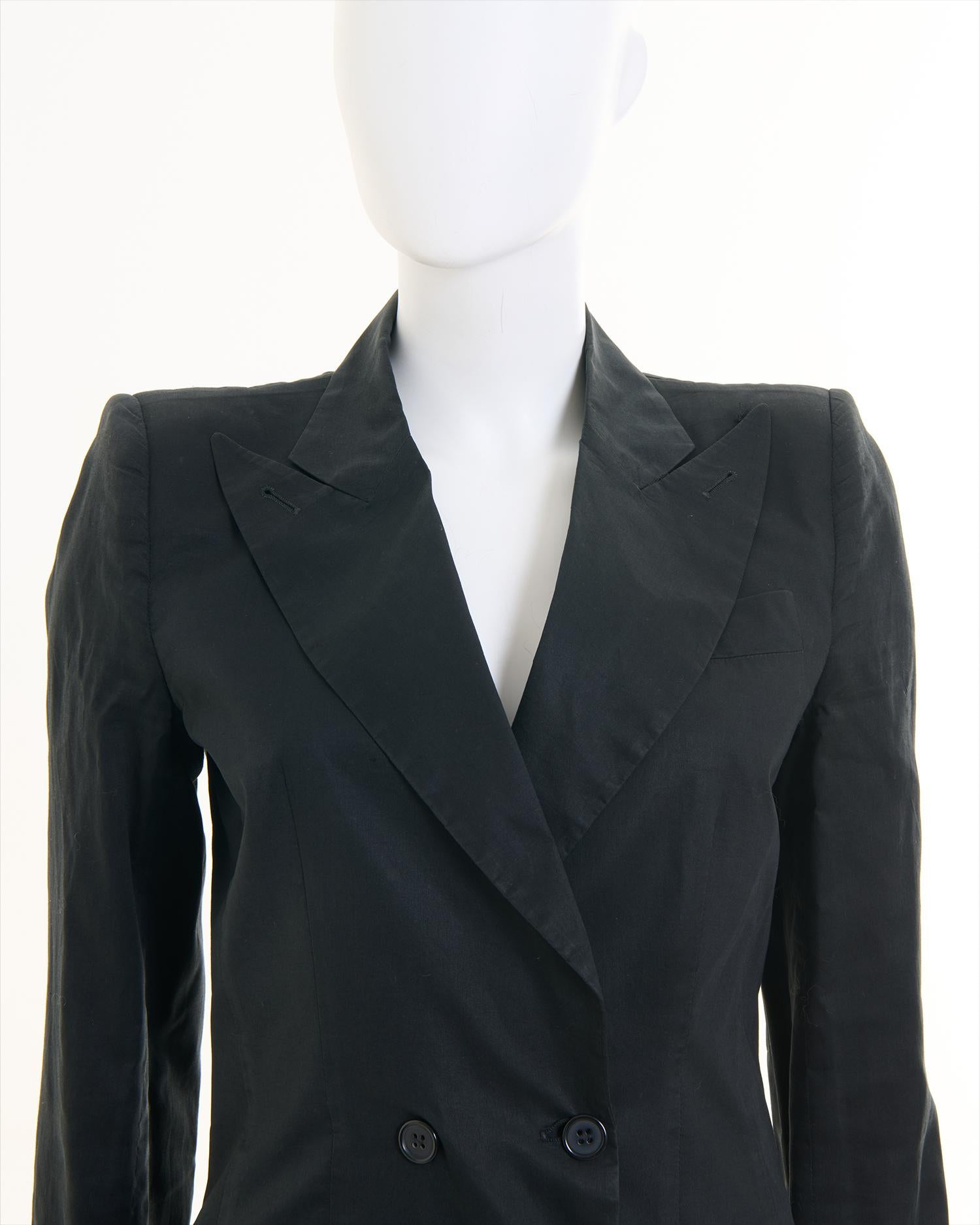 Alexander McQueen S/S 1998 ‘Golden Shower’ Black cotton embroidery coat 2