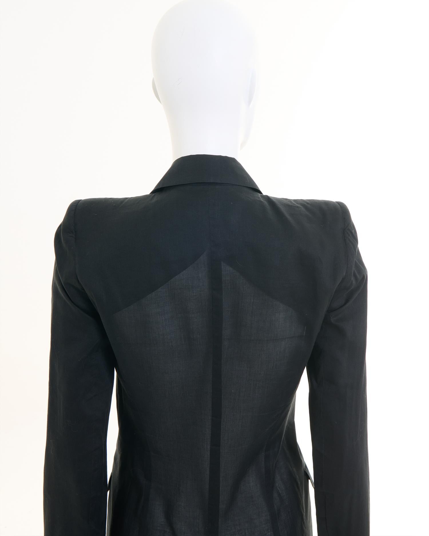 Alexander McQueen S/S 1998 ‘Golden Shower’ Black cotton embroidery coat 3