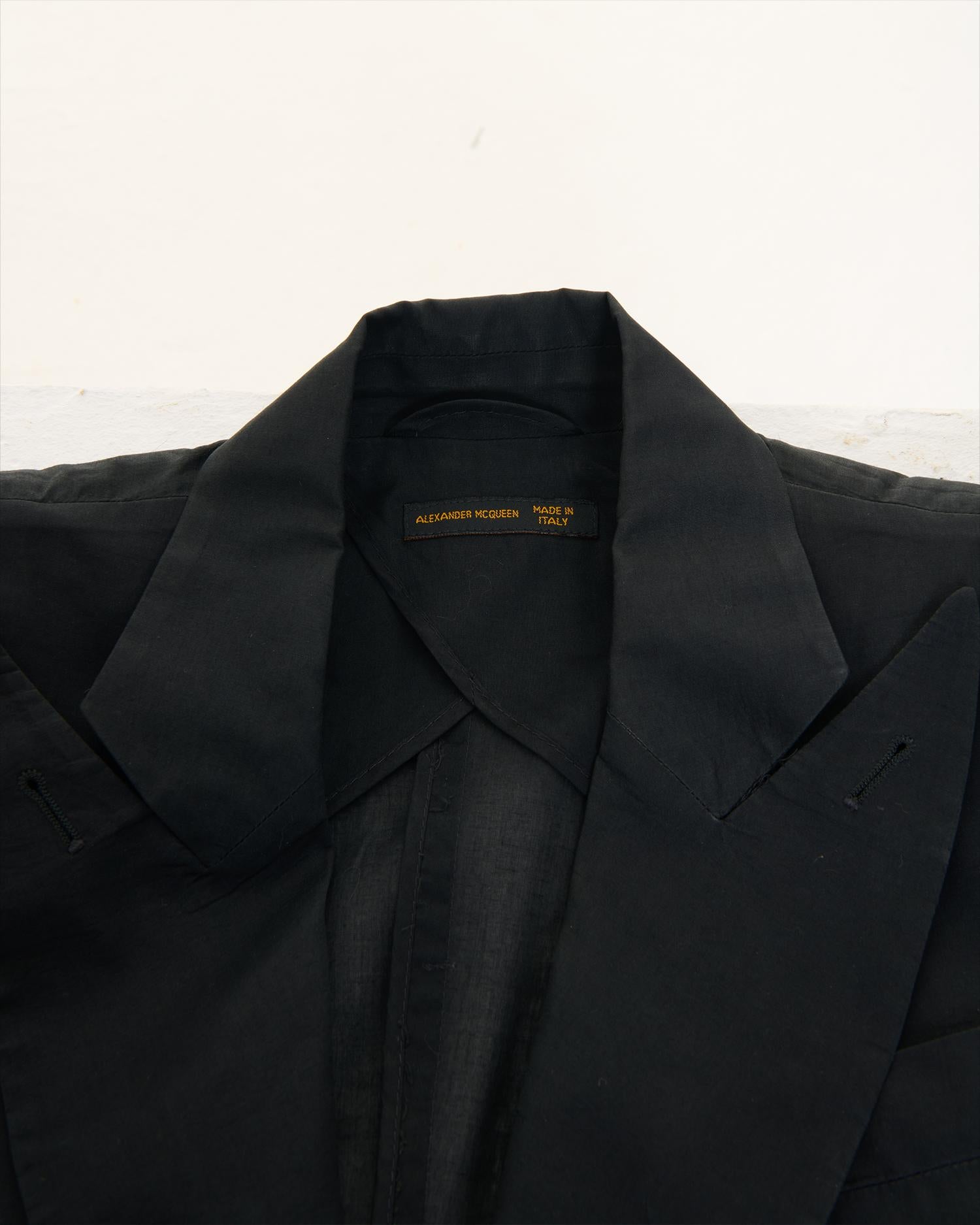 Alexander McQueen S/S 1998 ‘Golden Shower’ Black cotton embroidery coat 5