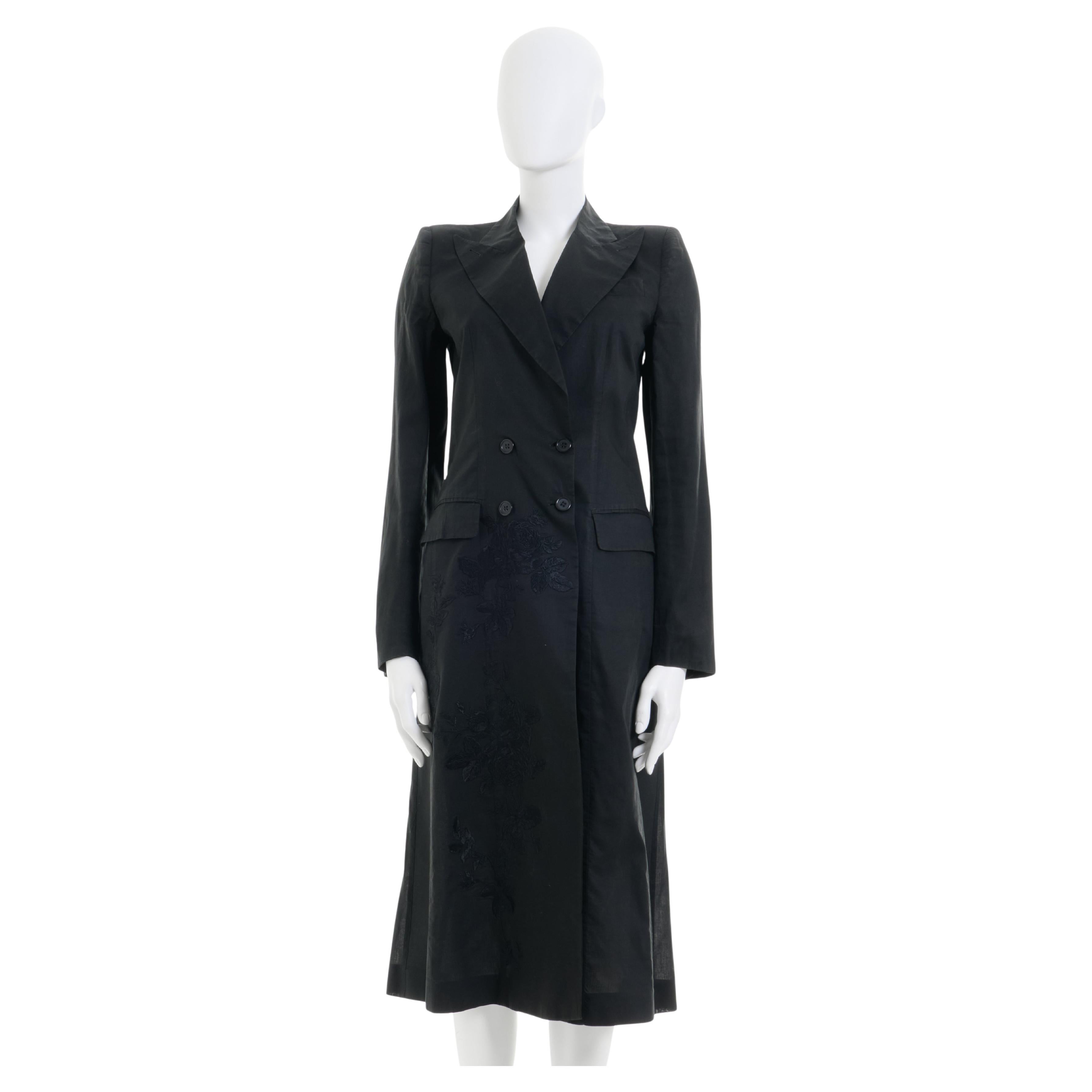 Alexander McQueen S/S 1998 ‘Golden Shower’ Black cotton embroidery coat