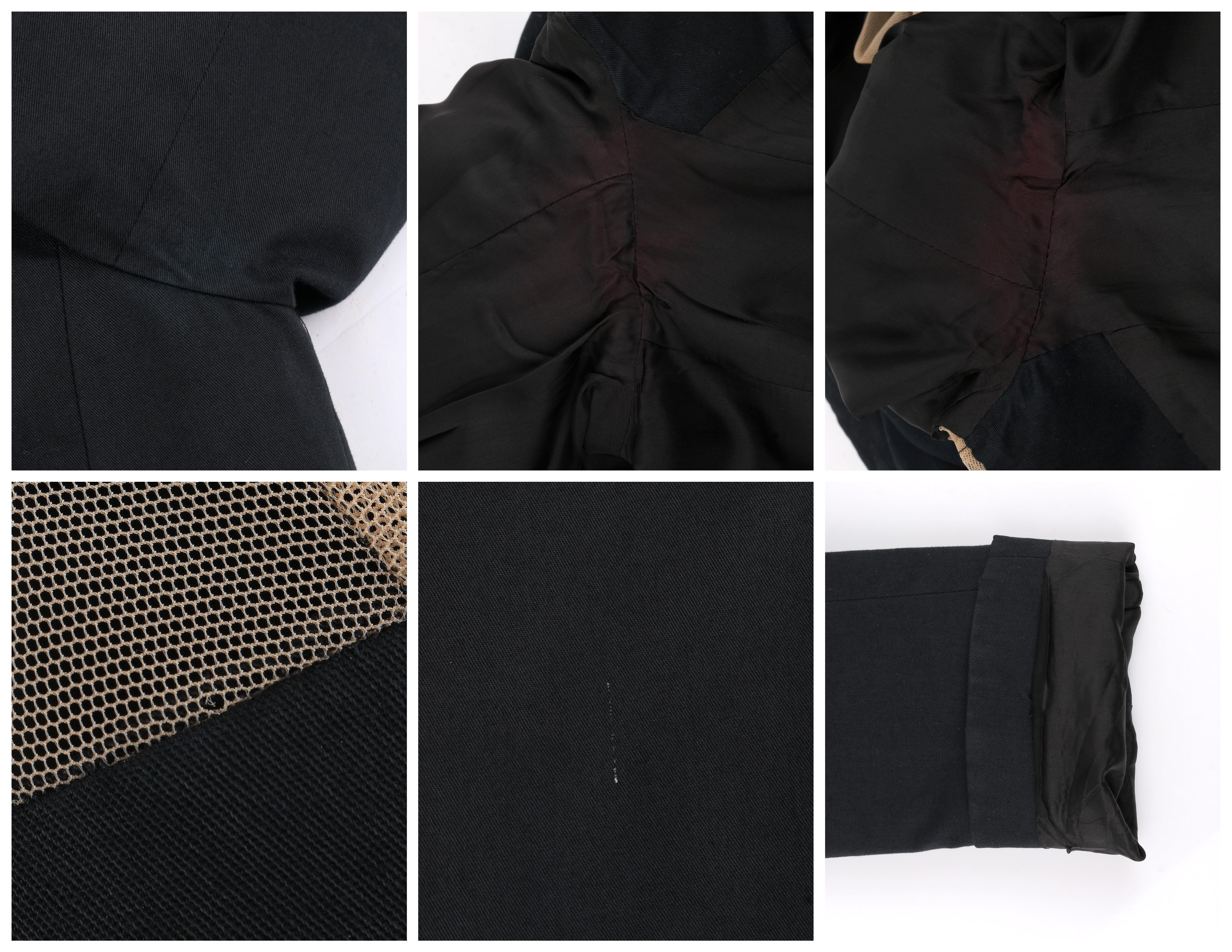 ALEXANDER McQUEEN S/S 1998 “Golden Shower” Black Mesh Stripe Blazer Mini Dress 5