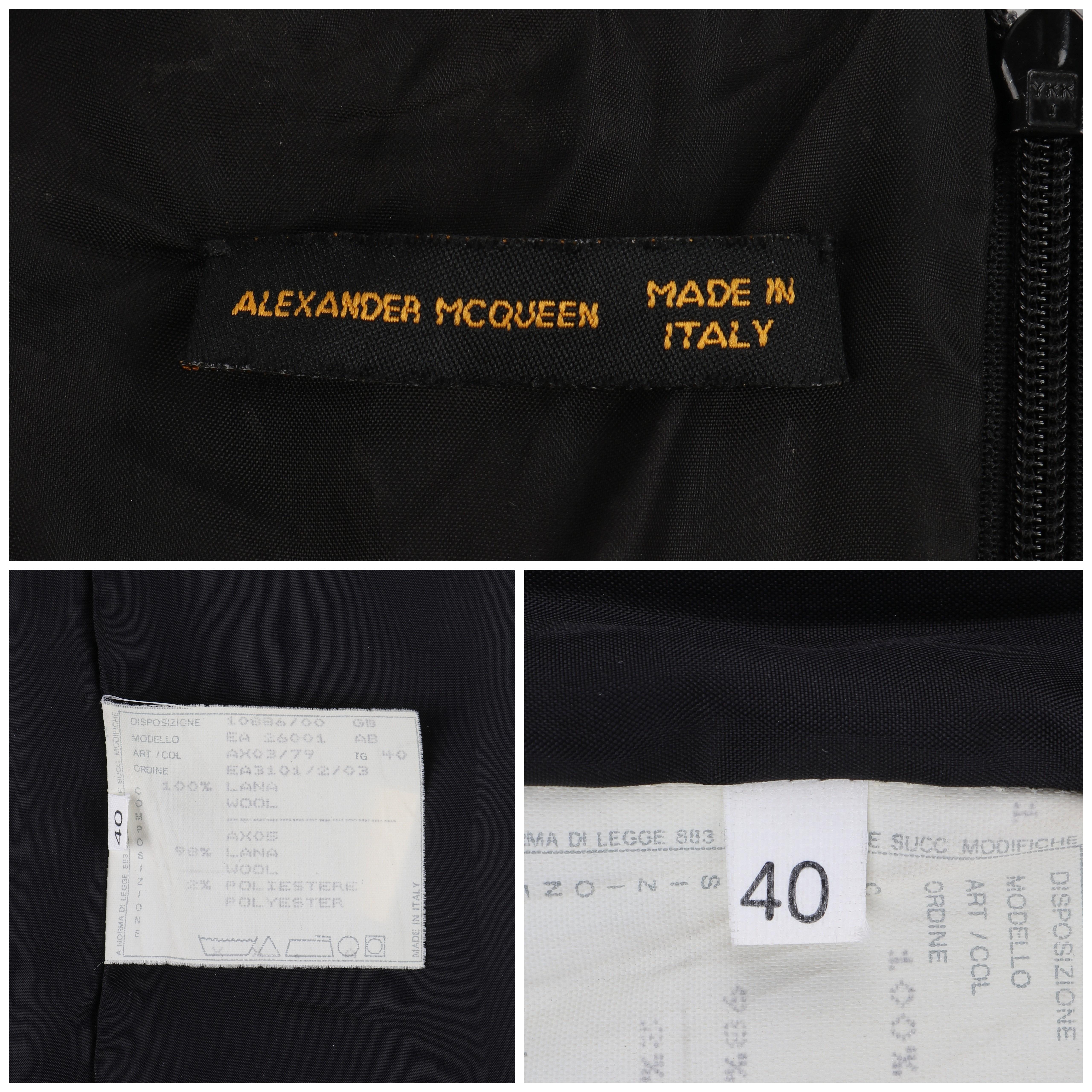 ALEXANDER McQUEEN F/S 1998 Goldenes Shower-Etuikleid mit tiefem Ausschnitt in Grau und Schwarz im Angebot 4