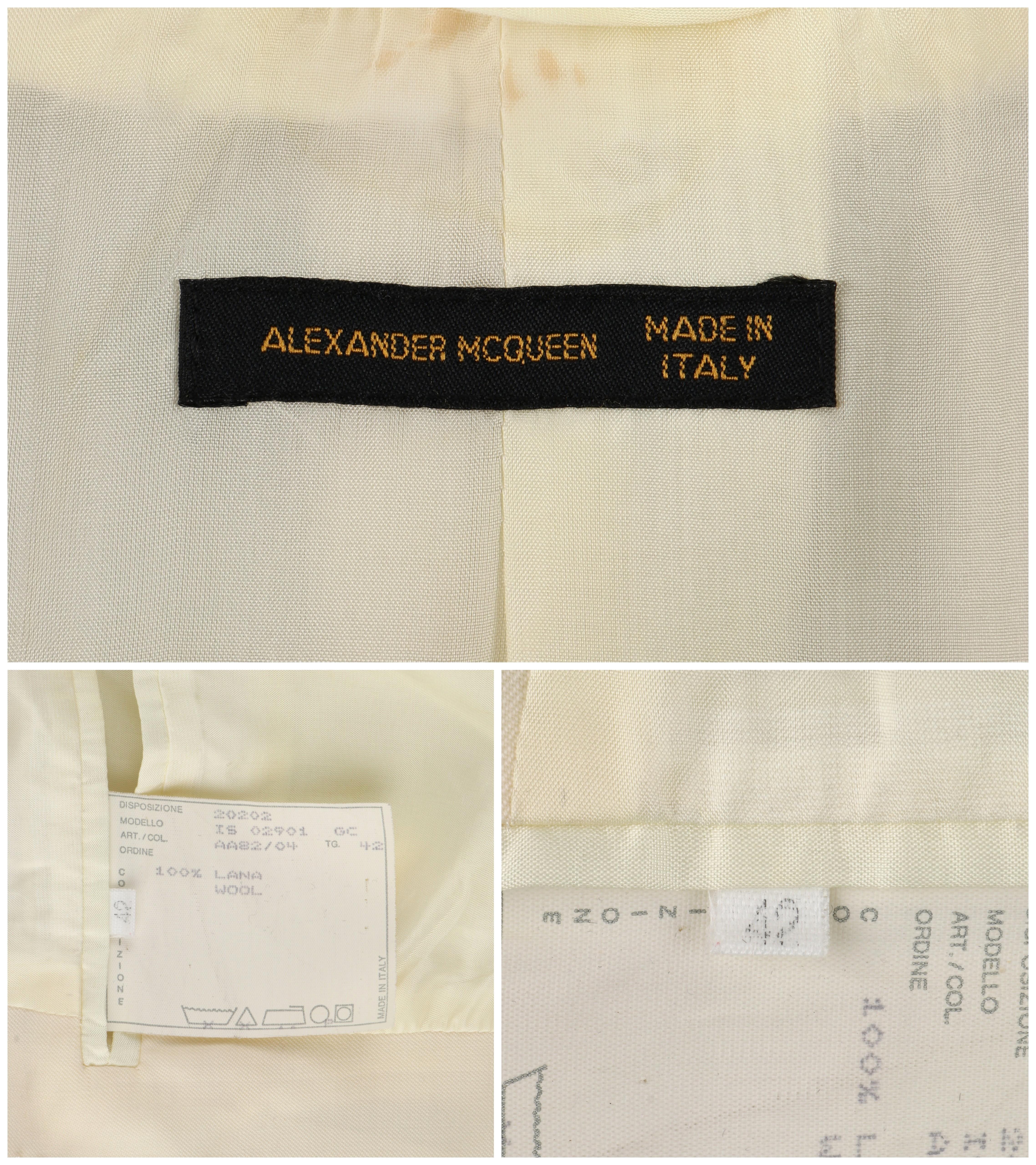 Women's ALEXANDER McQUEEN S/S 1998 “Golden Shower” Light Yellow Beaded Blazer Jacket For Sale