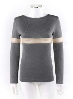 ALEXANDER McQUEEN S/S 1998 “Golden Shower” Metallic Sheer Mesh Panel Knit Top