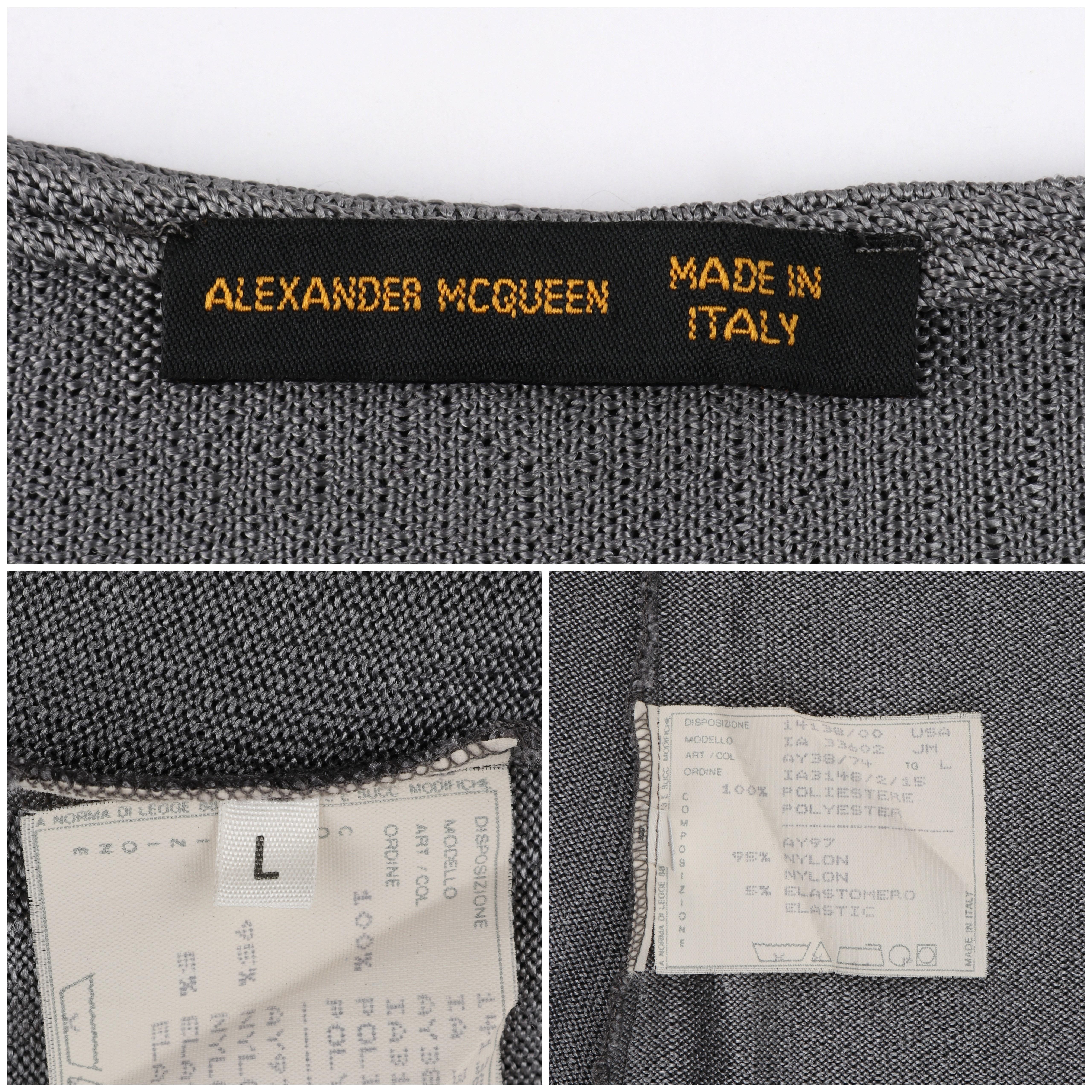 ALEXANDER McQUEEN S/S 1998 “Golden Shower” Metallic Sheer Mesh Panel Knit Top In Good Condition For Sale In Thiensville, WI