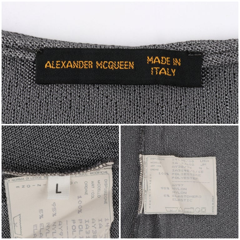 ALEXANDER McQUEEN S/S 1998 “Golden Shower” Metallic Sheer Mesh Panel ...