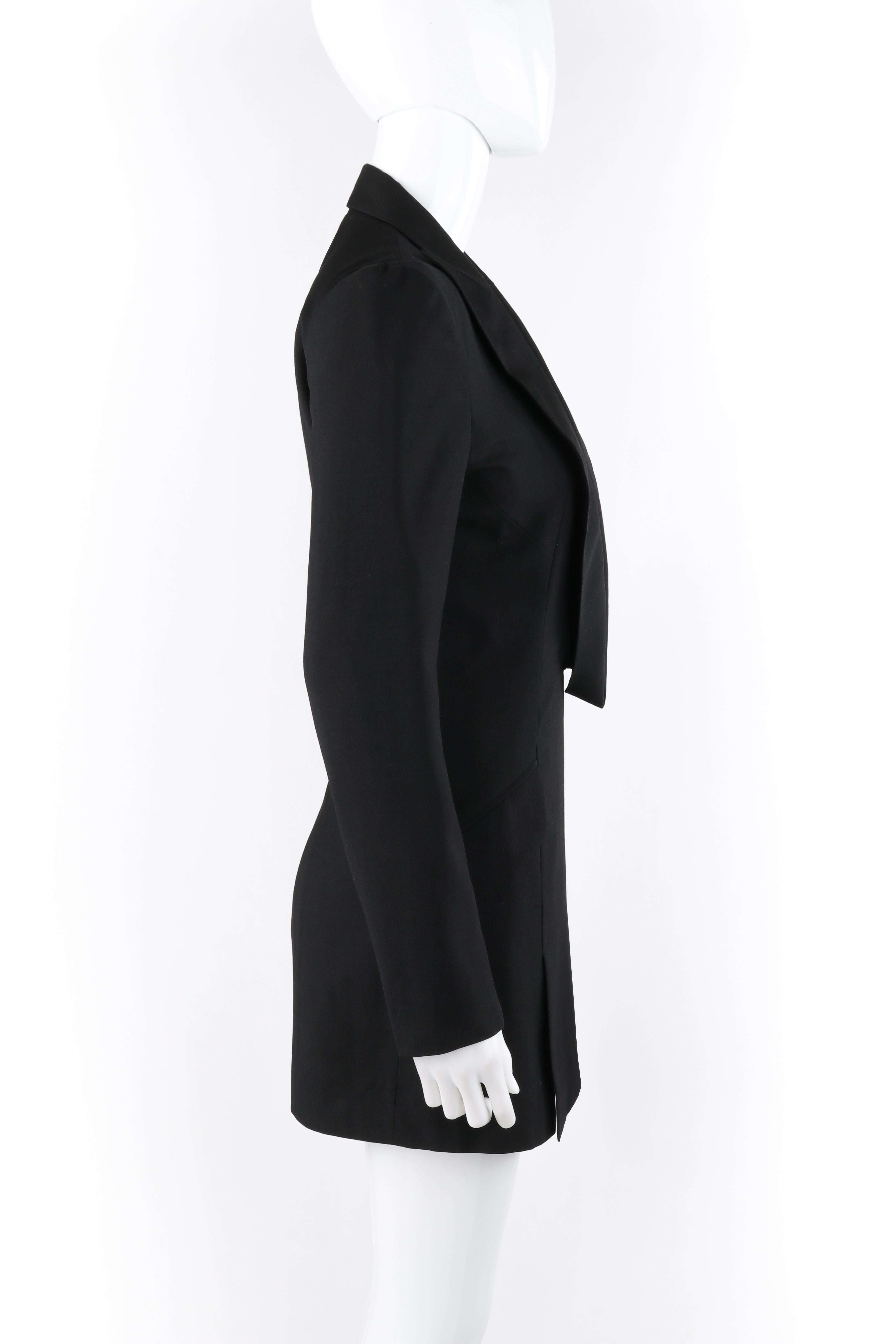 ALEXANDER McQUEEN S/S 1998 “Golden Shower” Plunge Neck Micro Mini Tuxedo Dress In Good Condition For Sale In Thiensville, WI
