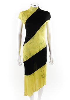 ALEXANDER McQUEEN S/S 1998 "Golden Shower" Striped Asymmetric Sheath Dress