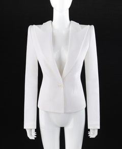 ALEXANDER McQUEEN S/S 1998 "Golden Shower" White Woven Plunge Back Blazer NWT