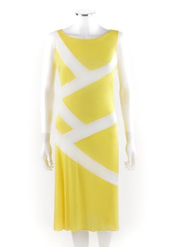 ALEXANDER McQUEEN S/S 1998 "Golden Shower" Yellow Aesthetic Stripe Sheath Dress