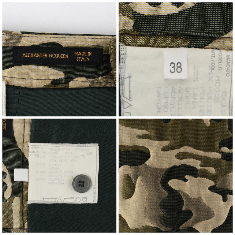 ALEXANDER McQUEEN S/S 1998 Green Camouflage Knee Length Pencil Skirt ...