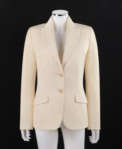 ALEXANDER McQUEEN S/S 1998 Ivory Button Front Notch Collar Slanted Pocket Blazer