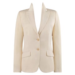 ALEXANDER McQUEEN S/S 1998 Blazer marfil con botones delanteros, cuello de muesca y bolsillos inclinados