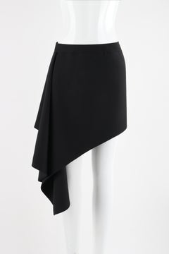 ALEXANDER McQUEEN S/S 1999 "No. 13" Black Asymmetrical Draped Ruffle Mini Skirt