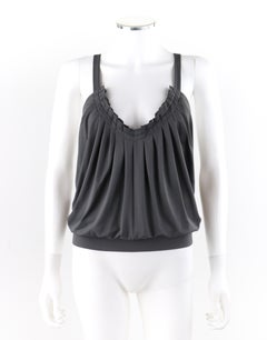 ALEXANDER McQUEEN S/S 1999 "No. 13" Gray Pleated Open Back Chain Strap Top
