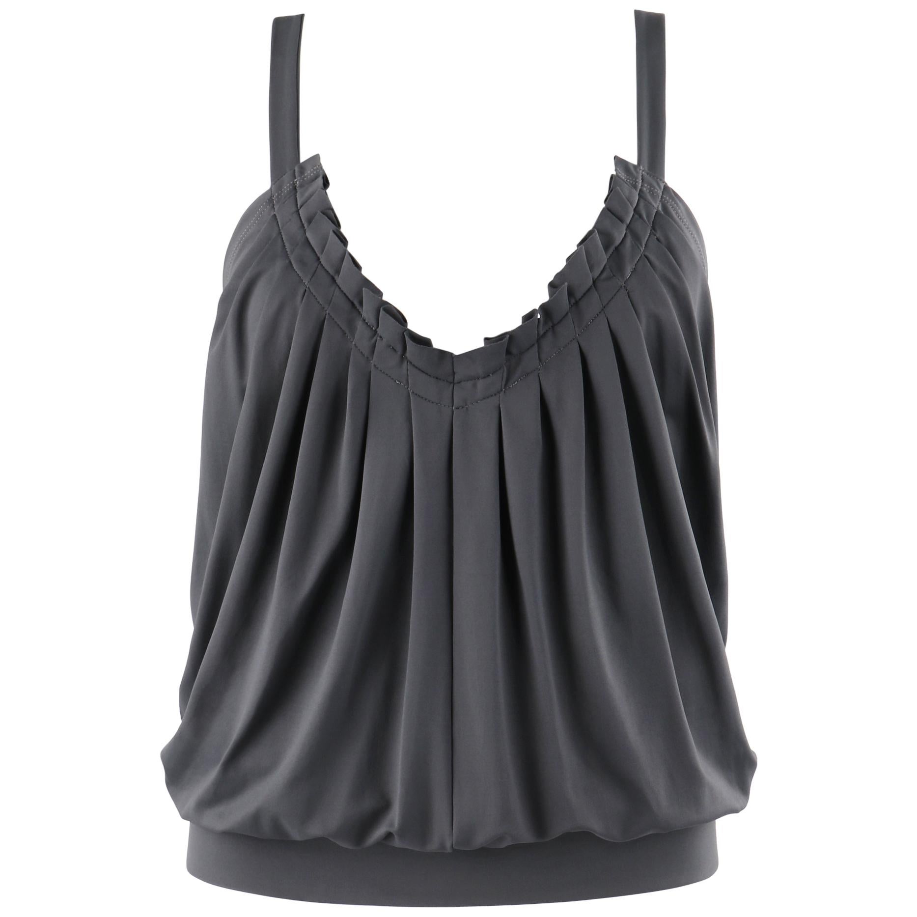 ALEXANDER McQUEEN S/S 1999 "No. 13" Gray Pleated Open Back Chain Strap Top For Sale