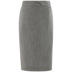 ALEXANDER McQUEEN S/S 1999 “No. 13” Micro Striped Pleat Waistband Pencil Skirt