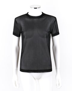 ALEXANDER McQUEEN S/S 2000 “Eye” Black Silver Metallic Athletic Jersey Patch Top