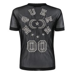 ALEXANDER McQUEEN S/S 2000 "Eye" Patch-Top aus schwarzem und silbernem, metallischem, athletischem Jersey