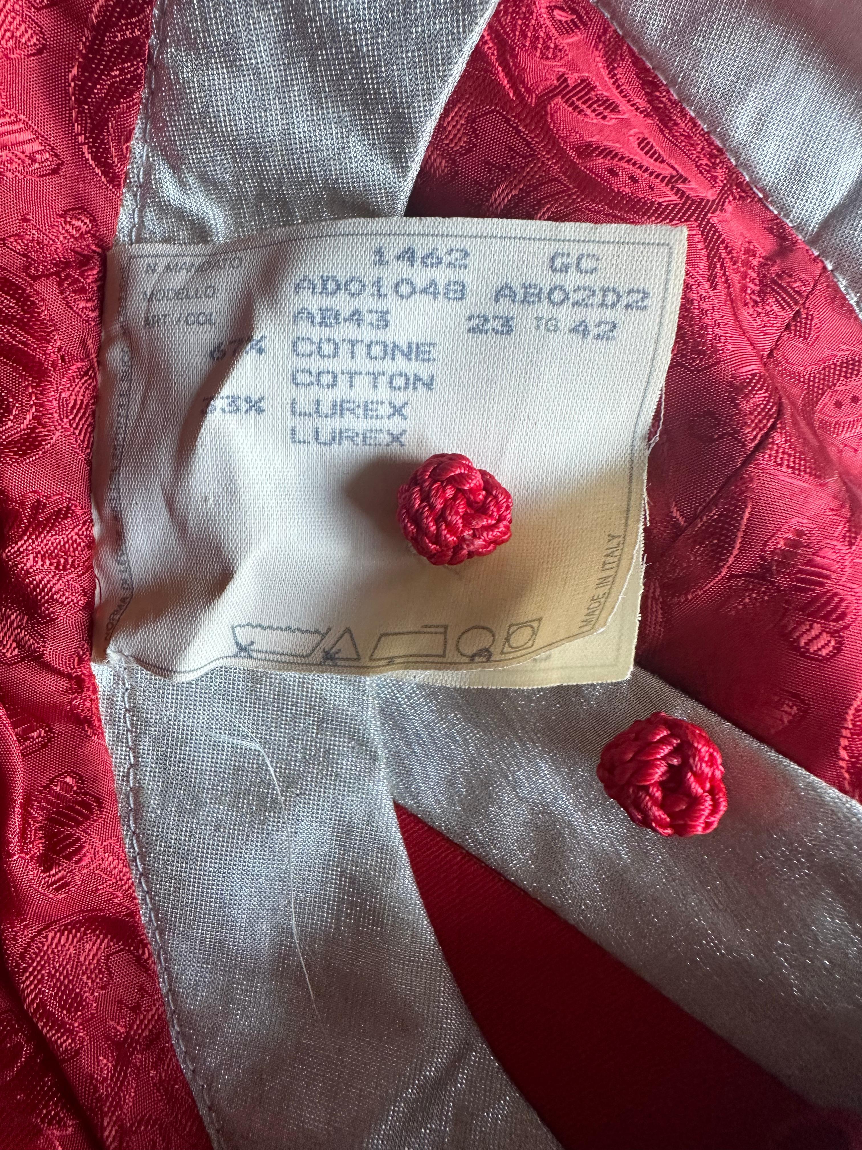 Alexander McQueen S/S 2000 “Eye” Collection Silk Red Cropped Kimono Bolero in vendita 5