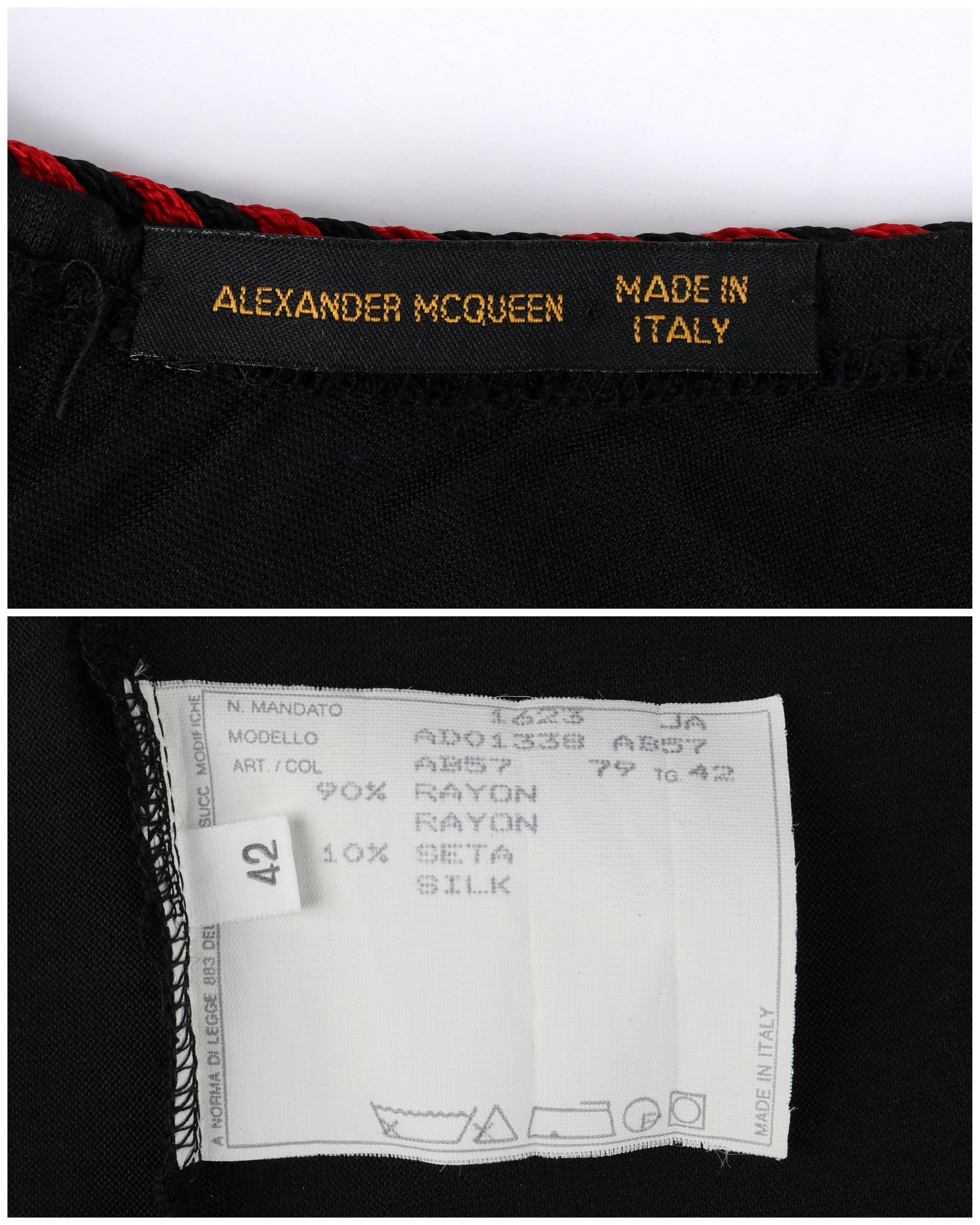 ALEXANDER McQUEEN - Robe dos nu « Eye » en soie rouge et noire avec bretelles plongeantes, printemps-été 2000 en vente 7