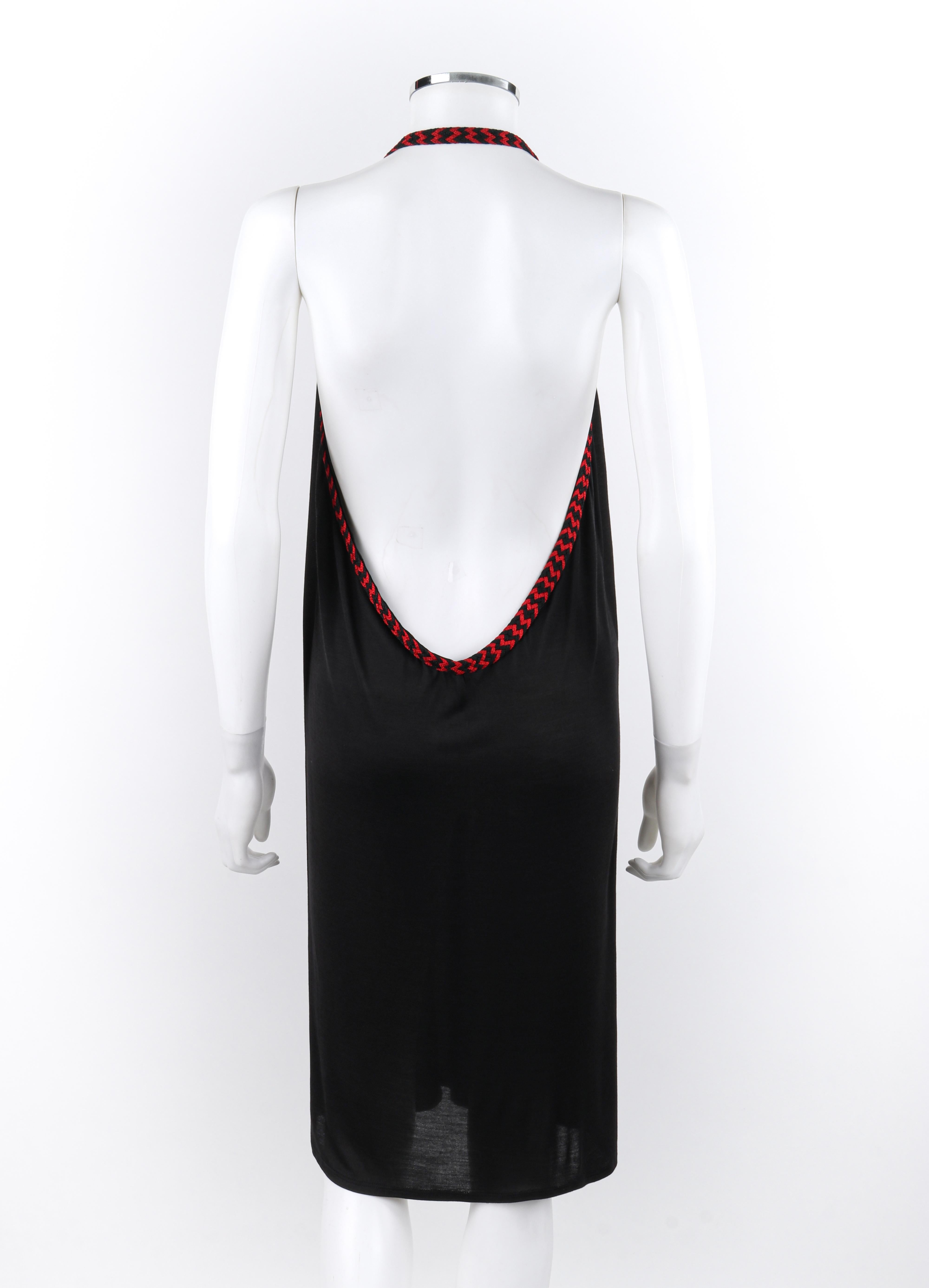 ALEXANDER McQUEEN - Robe dos nu « Eye » en soie rouge et noire avec bretelles plongeantes, printemps-été 2000 en vente 3