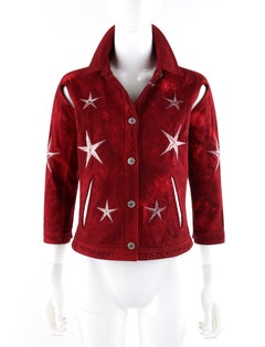 ALEXANDER McQUEEN S/S 2000 “Eye” Star Embroidered Aesthetic Denim Cutout Jacket