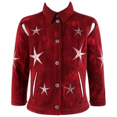 ALEXANDER McQUEEN S/S 2000 “Eye” Star Embroidered Aesthetic Denim Cutout Jacket