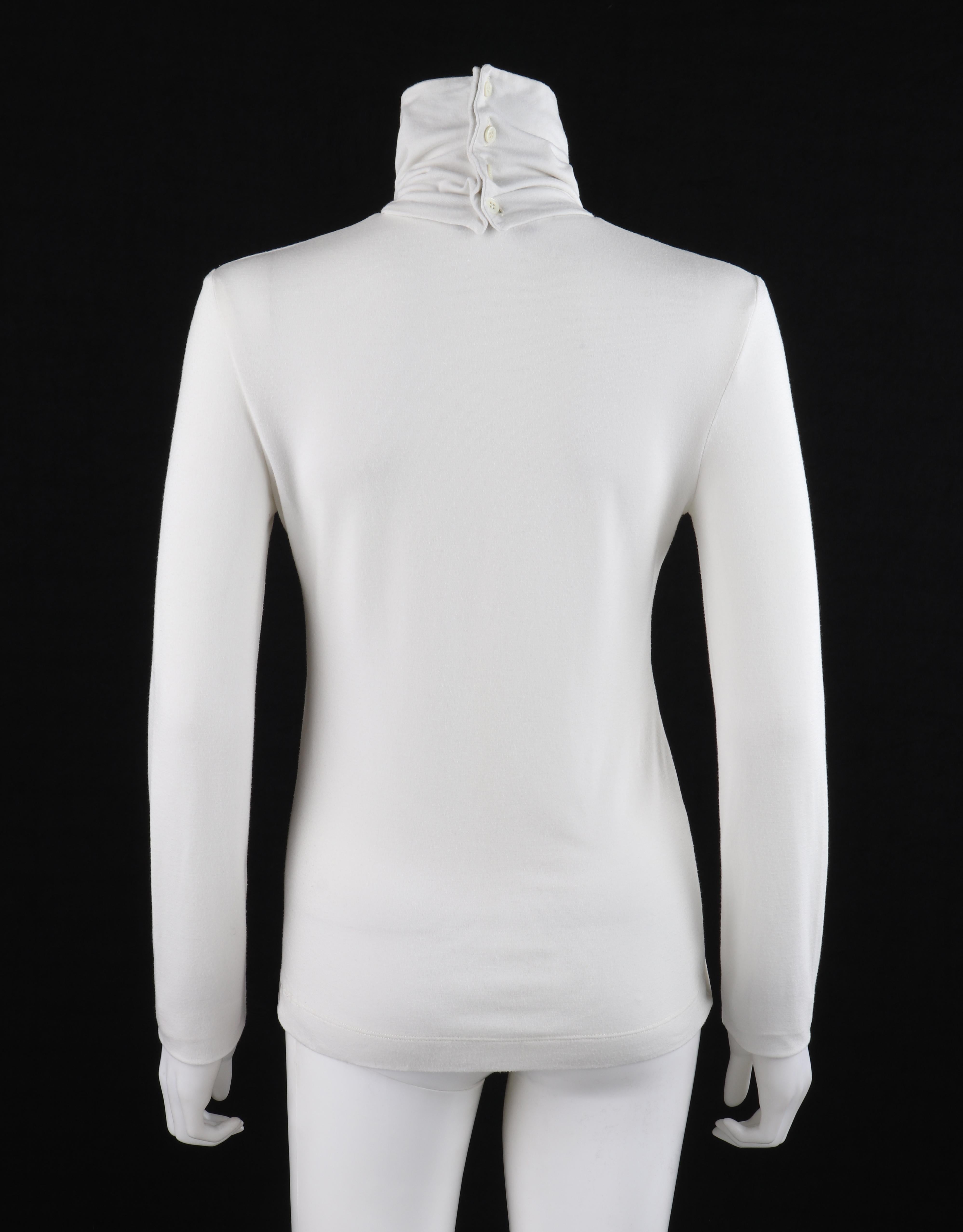Women's ALEXANDER McQUEEN S/S 2000 “Eye” White Convertible Twisted Front High Neck Top For Sale