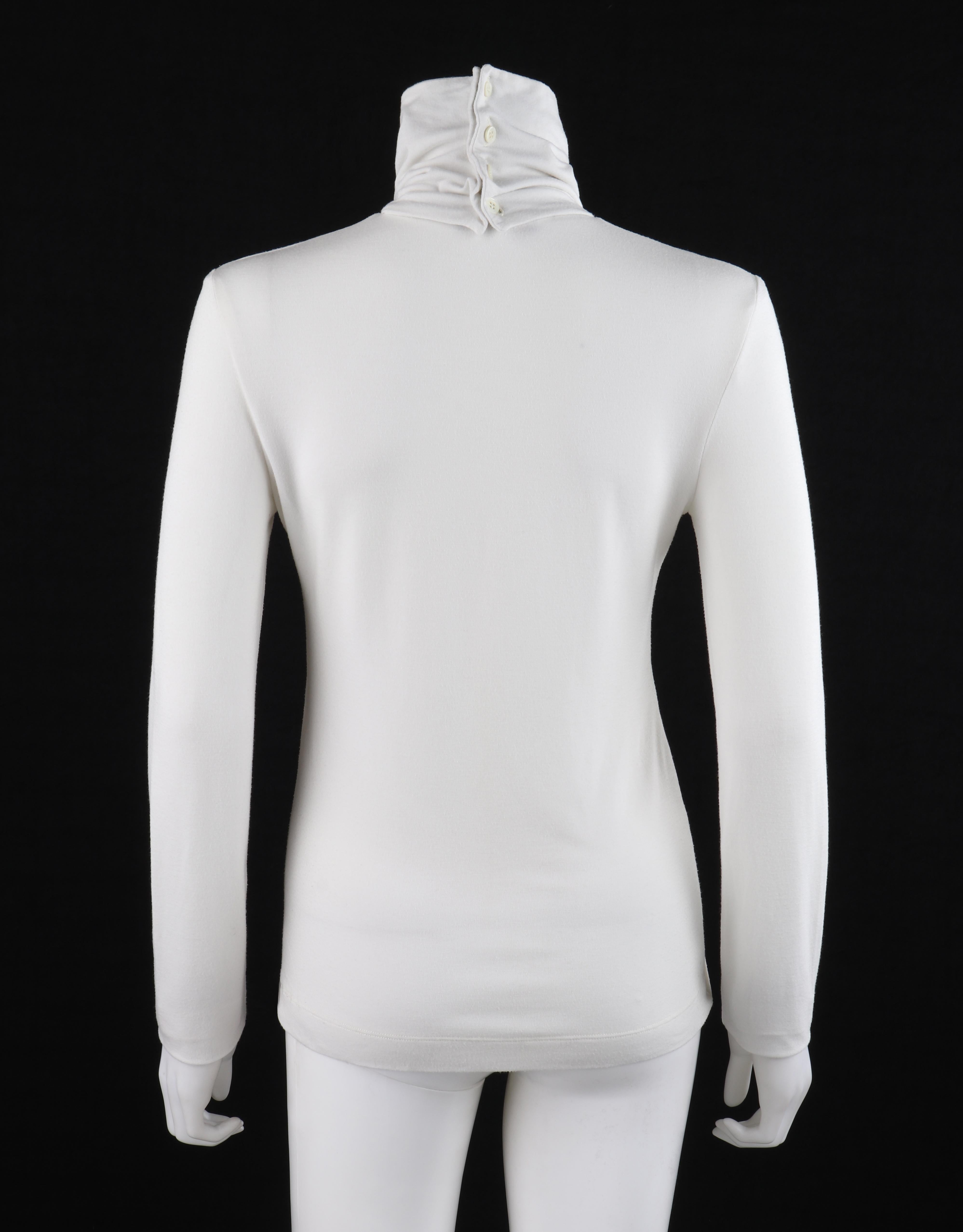 Top à col montant torsadé convertible blanc « Eye » ALEXANDER McQUEEN P/E 2000 Pour femmes en vente