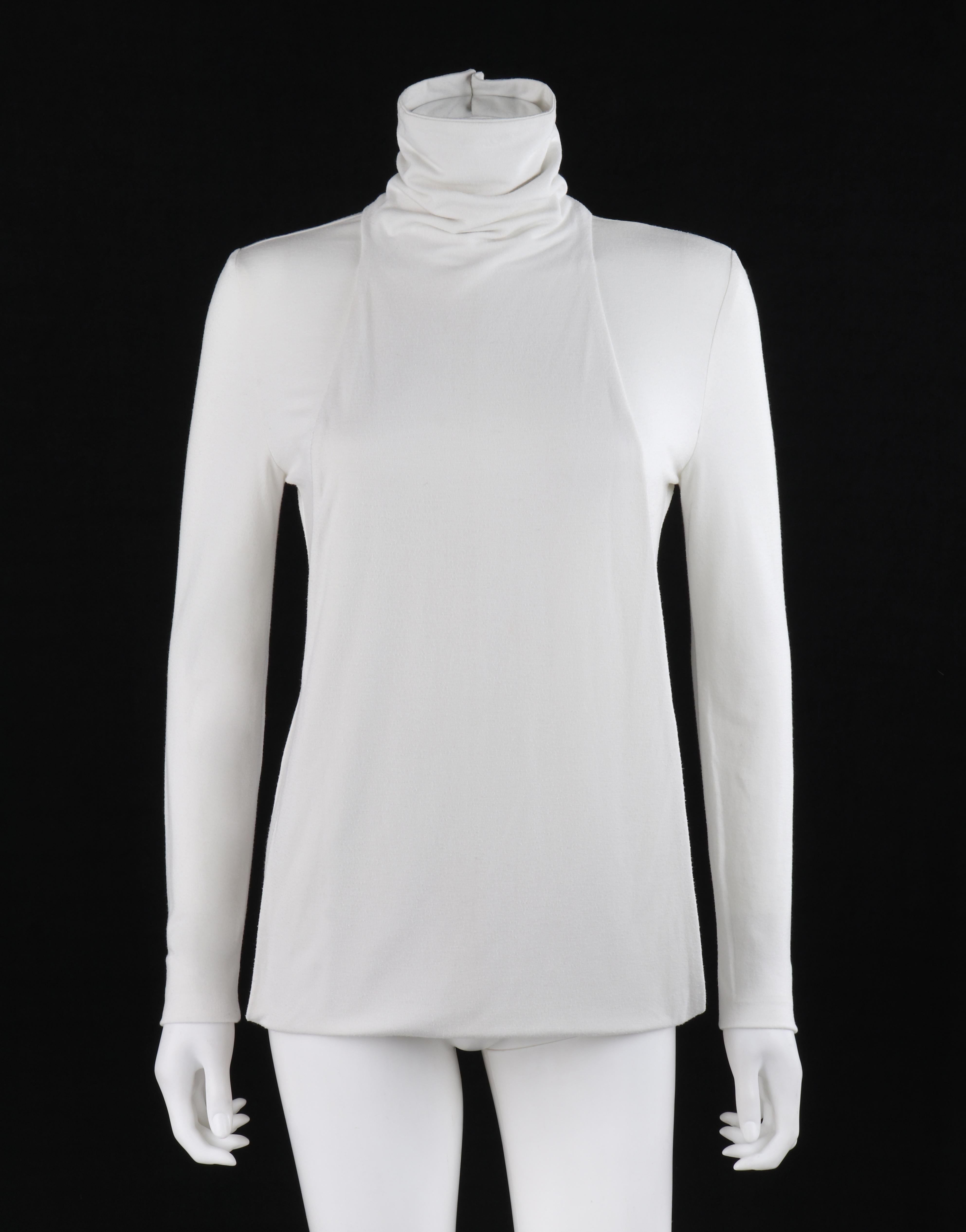 Top à col montant torsadé convertible blanc « Eye » ALEXANDER McQUEEN P/E 2000 en vente 1