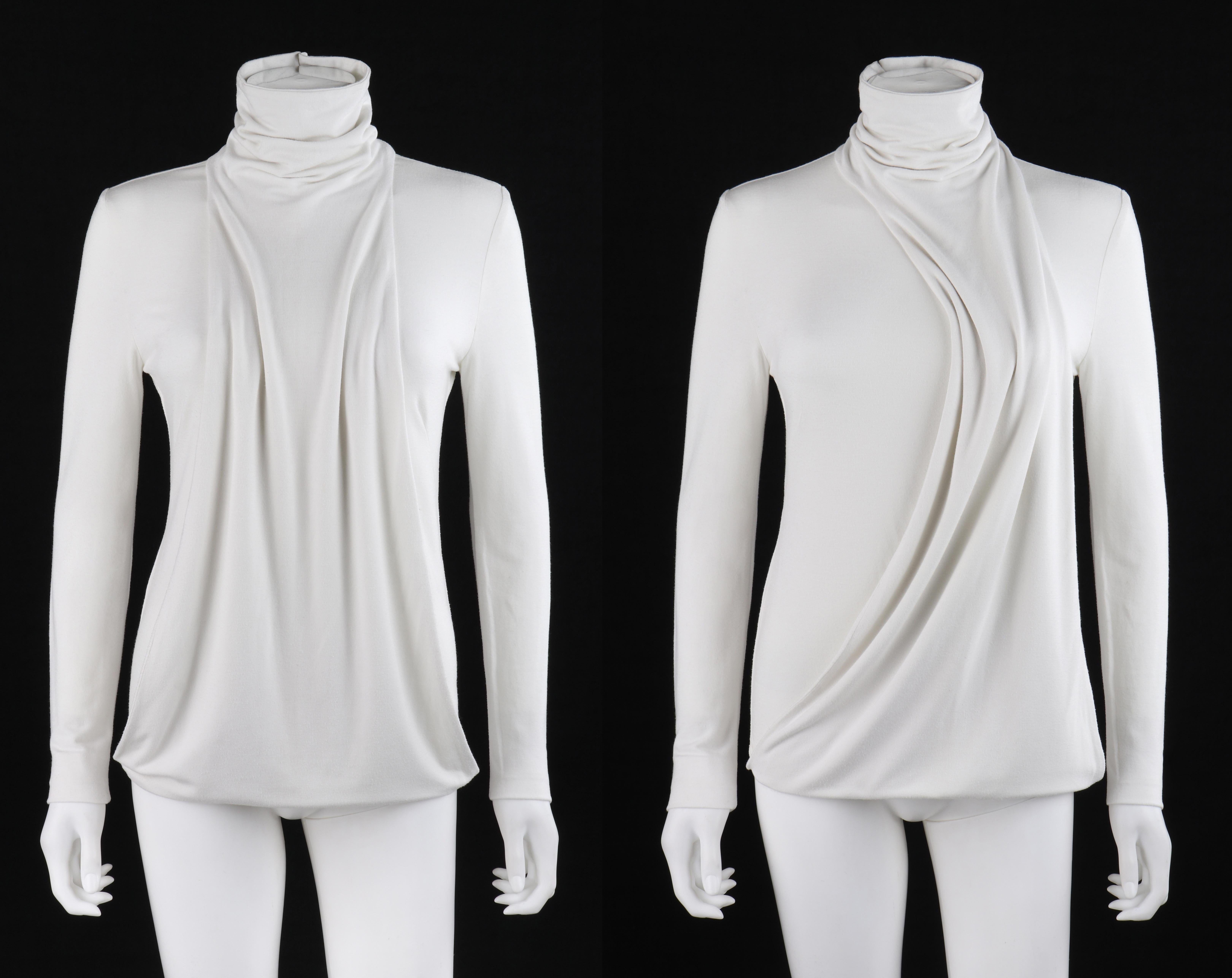 Top à col montant torsadé convertible blanc « Eye » ALEXANDER McQUEEN P/E 2000 en vente 2