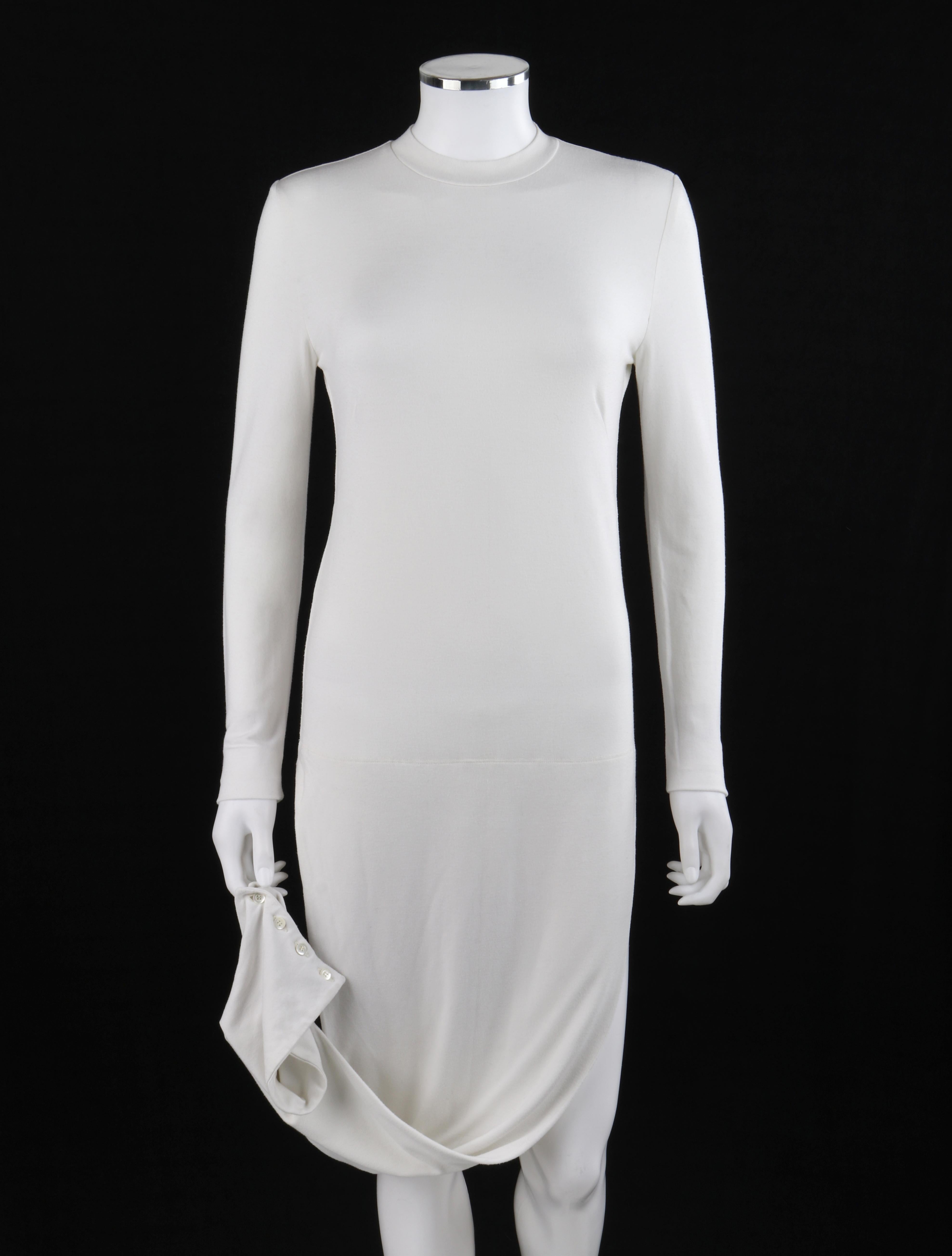 ALEXANDER McQUEEN S/S 2000 “Eye” White Convertible Twisted Front High Neck Top For Sale 3