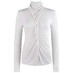 ALEXANDER McQUEEN S/S 2000 “Eye” White Convertible Twisted Front High Neck Top