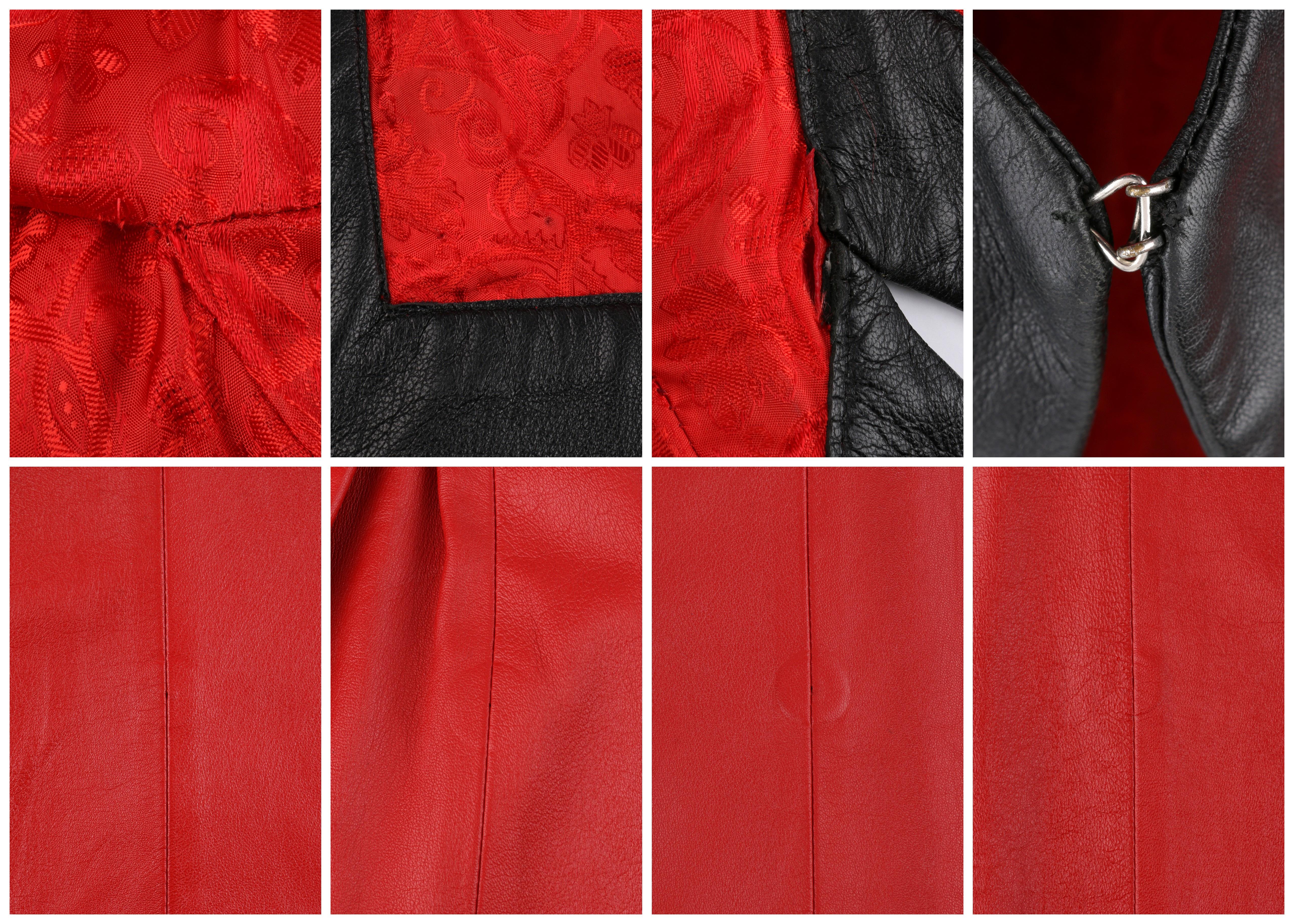 ALEXANDER McQUEEN S/S 2000 “Eye” Runway Red Black Leather Cut Out Vest Jacket For Sale 1