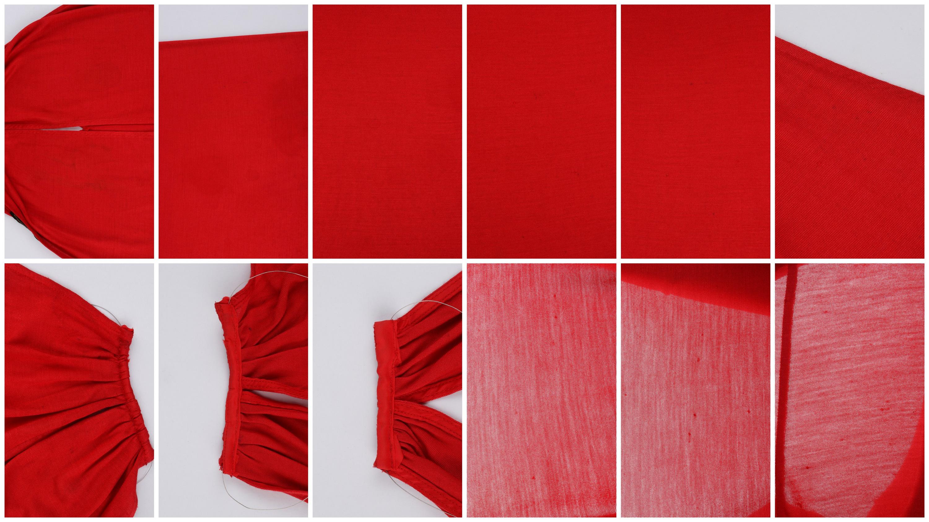 ALEXANDER McQUEEN S/S 2001 “Eye” Red Keyhole Cutout Wire Choker Halter Top Dress For Sale 5
