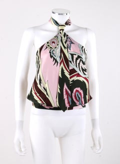 ALEXANDER McQUEEN S/S 2001 "Voss" Pink Paisley Print Silk Necktie Halter Top
