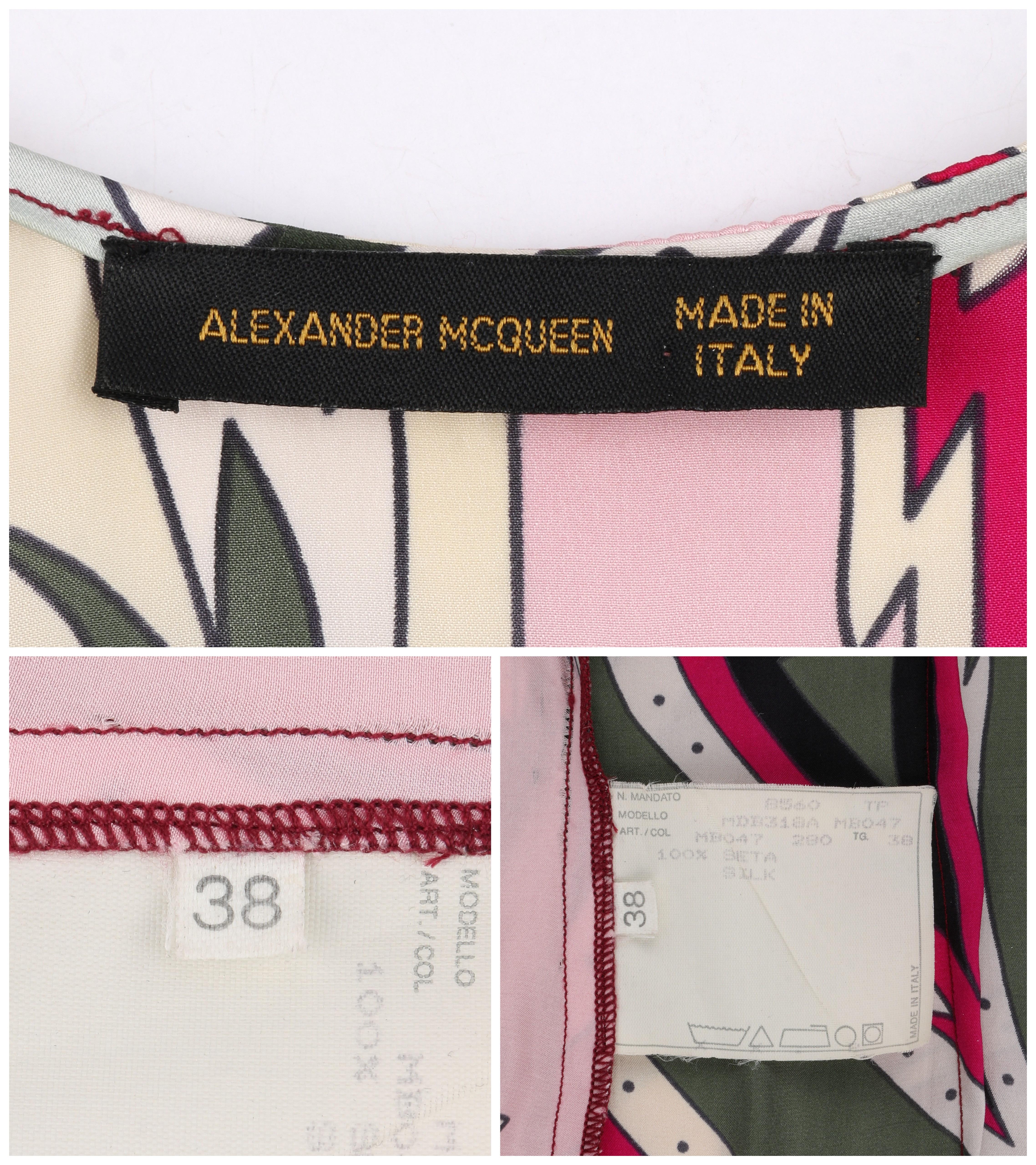 ALEXANDER McQUEEN S/S 2001 “Voss” Pink Paisley Print Silk Tank Top   In Good Condition In Thiensville, WI