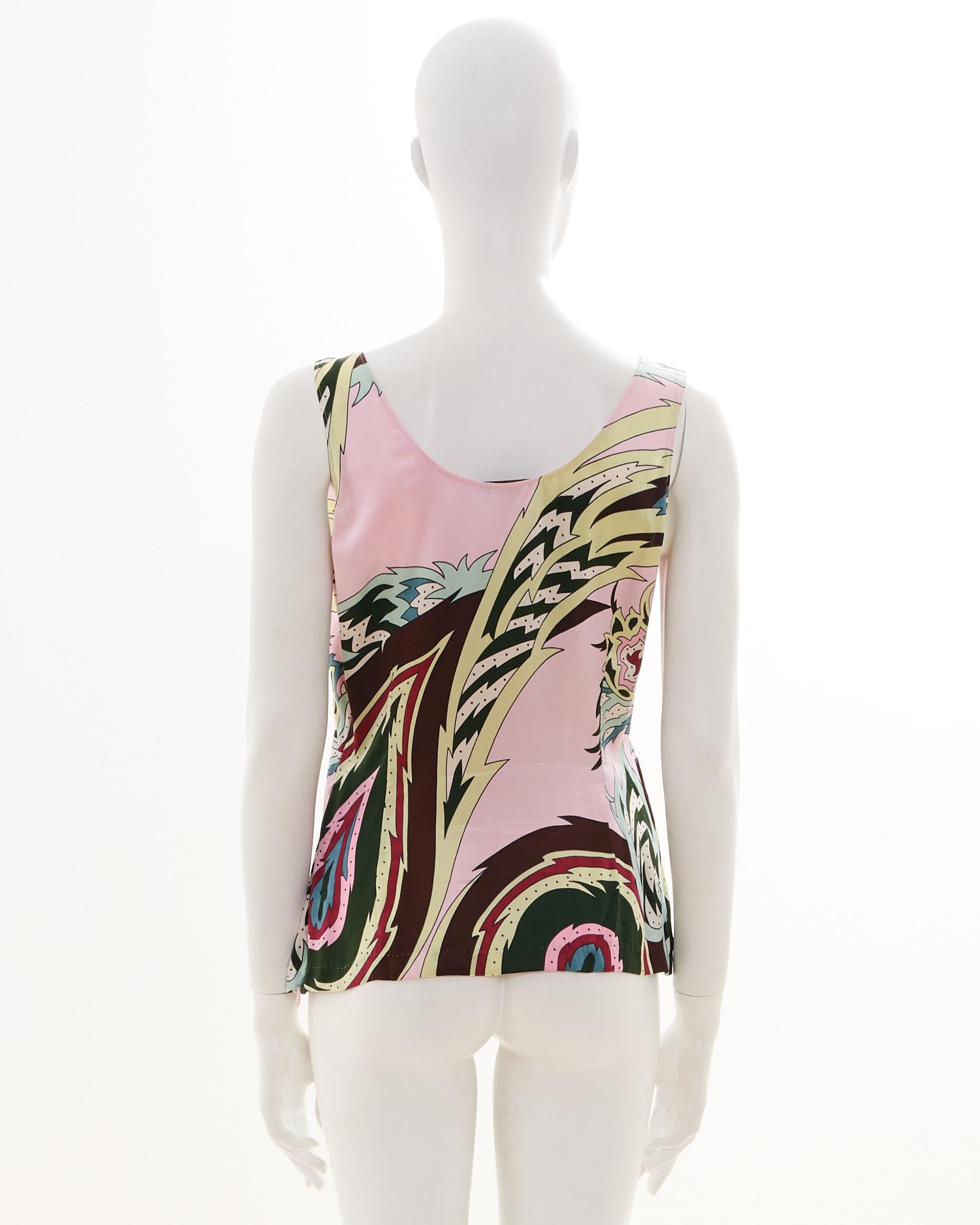 Alexander McQueen S/S 2001 ‘Voss’ Pink Paisley print silk top In condizioni ottime in vendita a Milano, IT