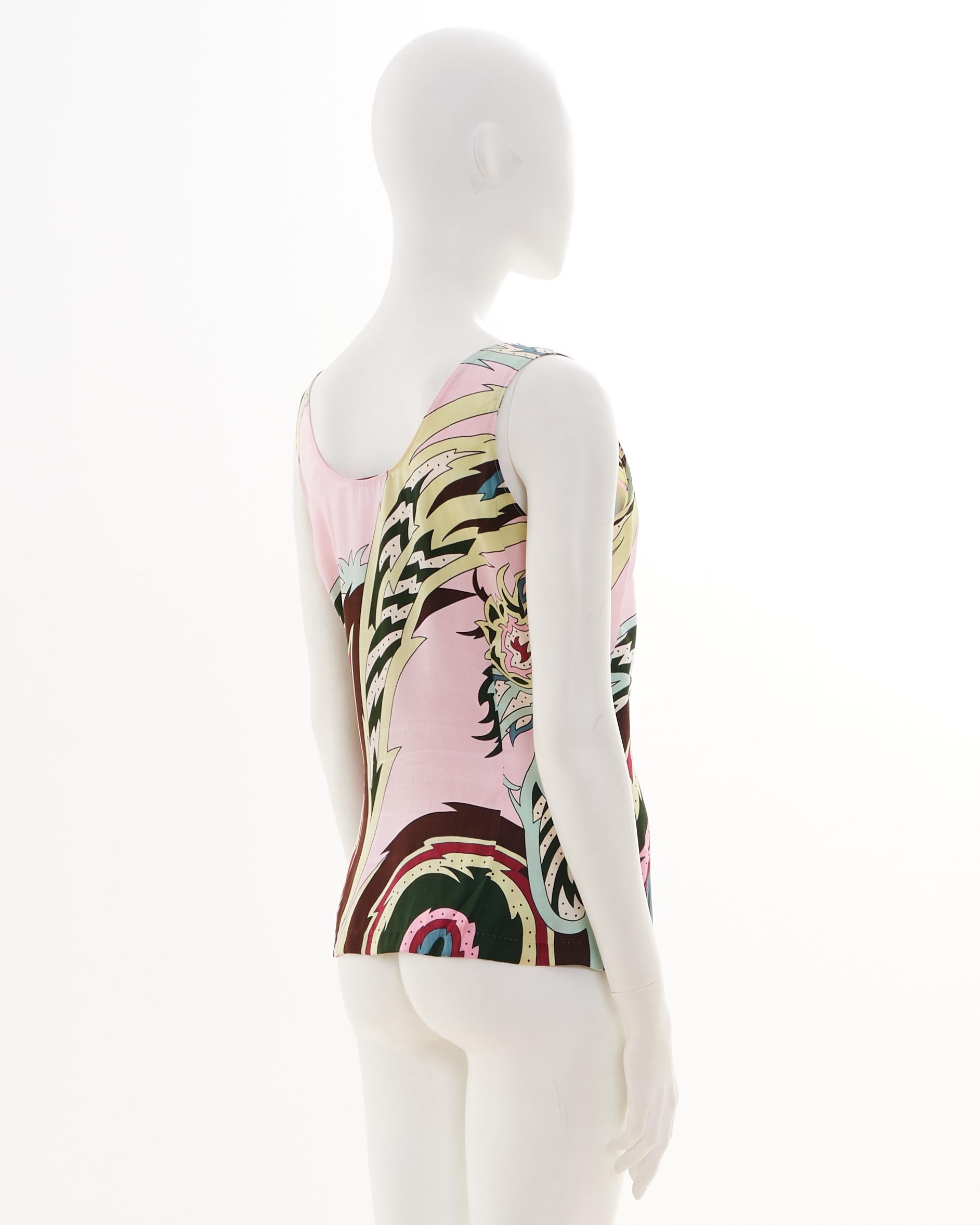 Donna Alexander McQueen S/S 2001 ‘Voss’ Pink Paisley print silk top in vendita