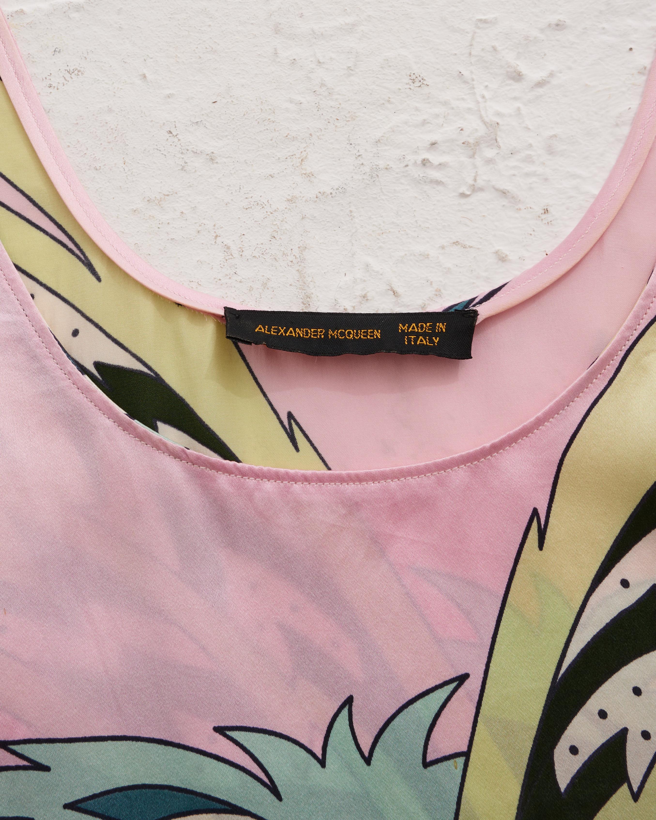 Alexander McQueen S/S 2001 ‘Voss’ Pink Paisley print silk top in vendita 4